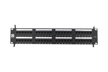 Коммутационная панель Pixietech, 19" неэкранированная, 2U, 48 портов, cat.6