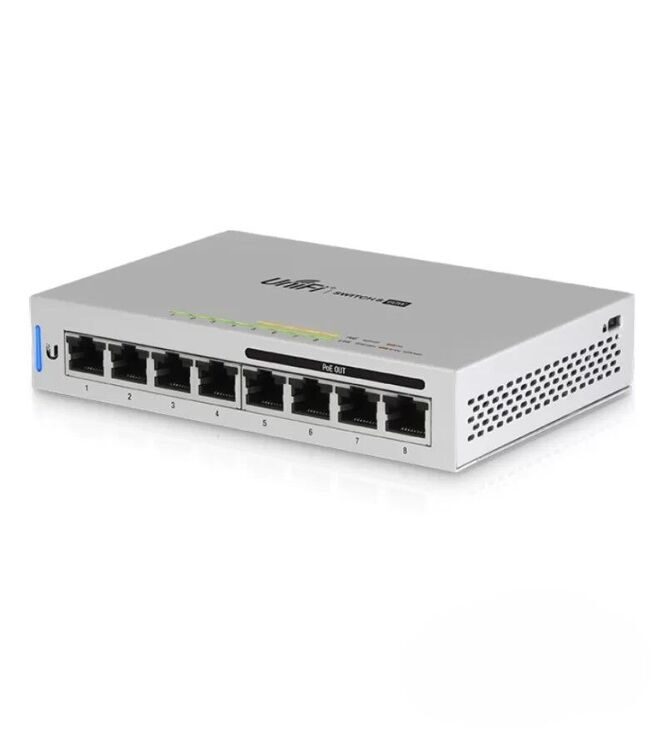 UBIQUITI 8-Port Fully Managed Gigabit Switch with 4 IEEE 802.3af Includes 60W Power Supply EU