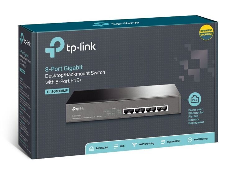 Гигабитный PoE Коммутатор TP-Link TL-SG1008MP (8-портовый switch)