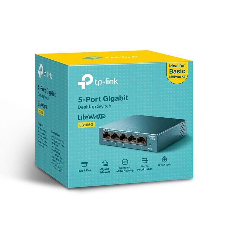 TP-Link LS105G 5-портовый настольный коммутатор