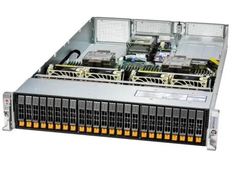 Сервер Supermicro SYS-221H-TN24R: 2× Xeon Silver 4514Y, 128Gb DDR5-4800 (4×32Gb), 2× SSD 480Gb (2.5” SATA)