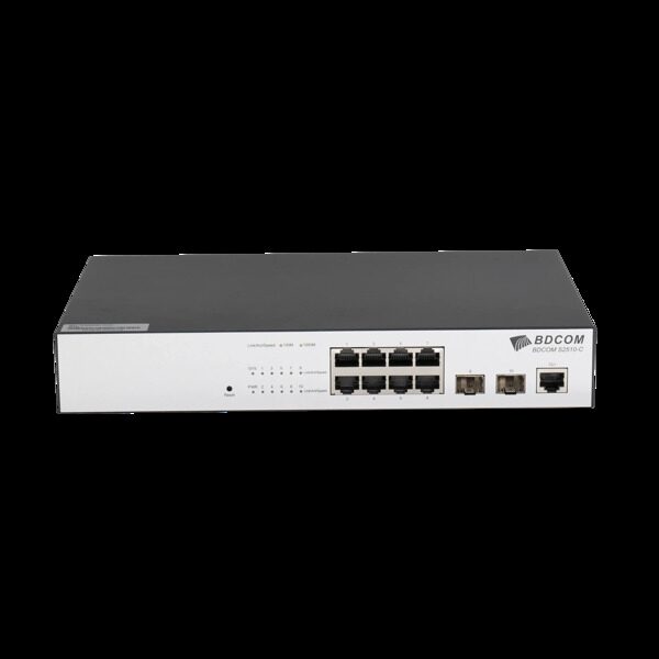 Управляемый коммутатор уровня 2 BDCOM S2510-C, 8x 10/100/1000Base-T, 2x 100/1000BASE-X (SFP), 220VAC
