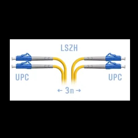 Патчкорд оптический LC/UPC SM Duplex 3 метра